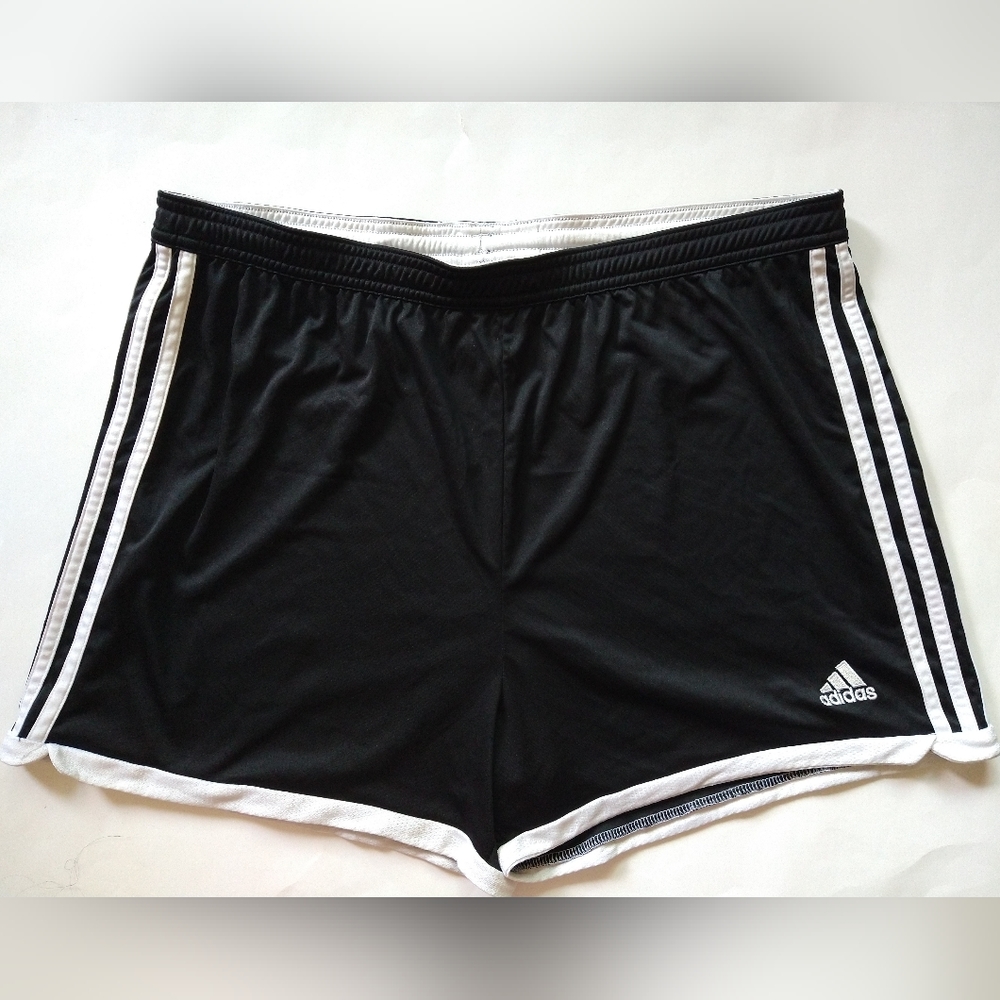 Youth Girls Adidas Climalite Athletic Sport Shorts Black & White Size XL (20-22)
